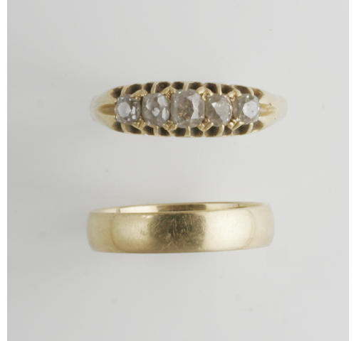 An Edwardian diamond ring, (2)