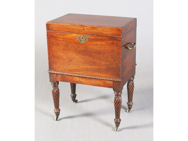 A George III rectangular mahogany cellaret