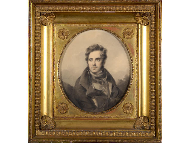 Alexander Molinari (German, 1772-1831) A portrait of a young gentleman, bust length (in fine period giltwood and gesso frame.)
