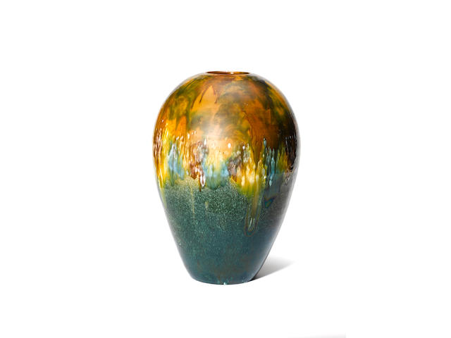 A large Linthorpe pottery vase by Christopher Dresser, circa 1895