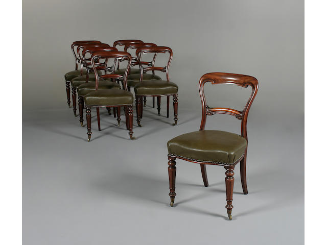A set of eight early Victorian mahogany dining chairs by Gillows