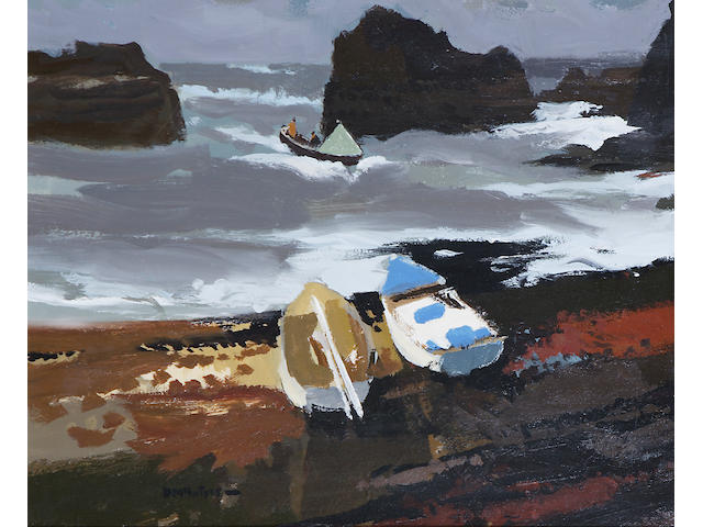 Donald McIntyre (British, born 1923) Fishermen returning