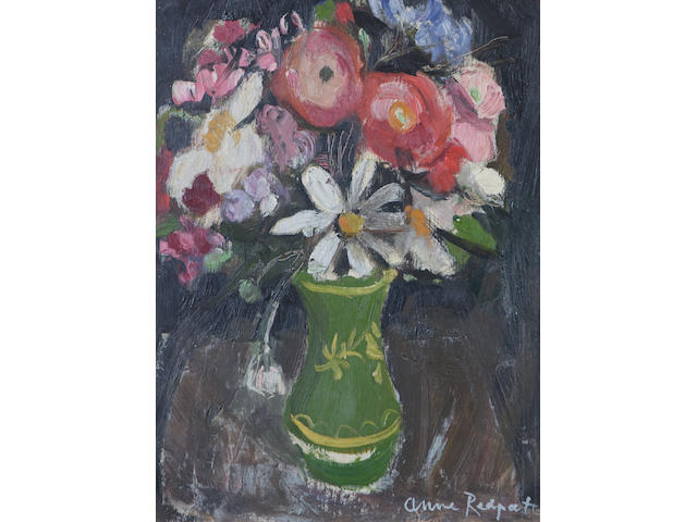 Anne Redpath, OBE RSA ARA LLD ARWS ROI RBA (British, 1895-1965) A vase of mixed flowers (later 1940's)