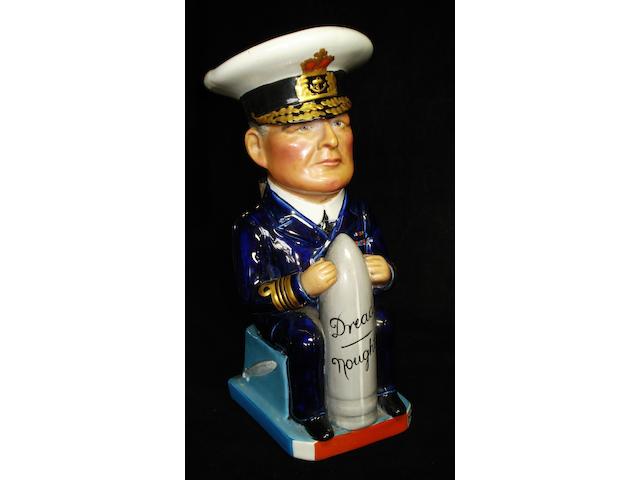 A Wilkinson 'Admiral Beatty' Toby Jug, modelled by Carruthers Gould, circa 1917