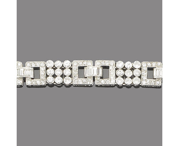 A diamond panel bracelet,