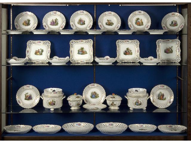 An extensive late Meissen dessert service 20th Century