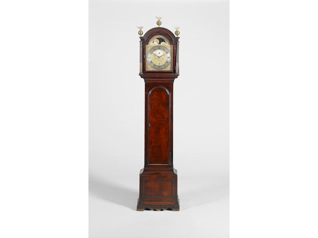 A late 18th century mahogany longcase clock with moonphase John Hovil, London