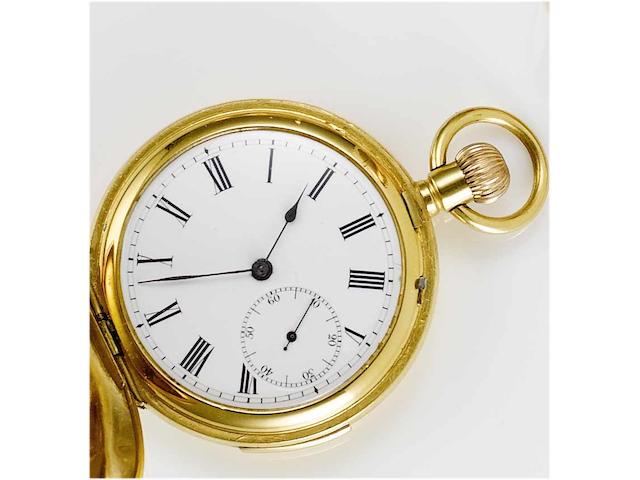 An early 20th Century Swiss gold filled full hunter pocket watch,
