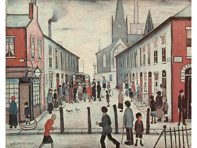 Laurence Stephen Lowry R.A. (British, 1887-1976) 'Fever Van' 44 x 54cm
