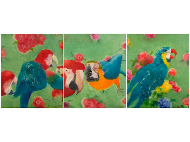 Zhou Chunya (b.1955) Parrots