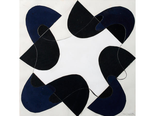 Sir Terry Frost R.A. (British, 1915-2003) Blue black rhythm 1982