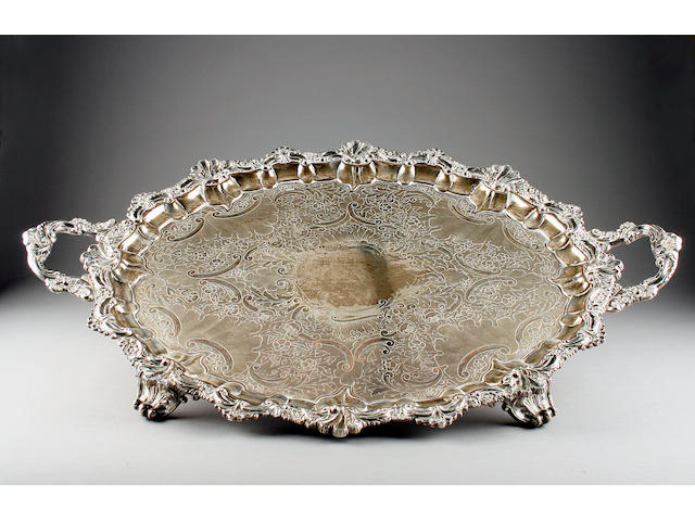 A Victorian oval two handled tray by John Round & Son Ltd., Sheffield 1900
