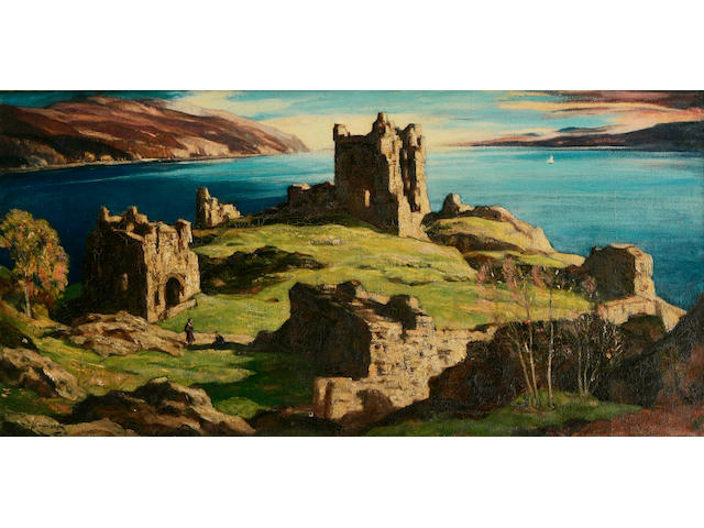 Sir David Young Cameron, RA RSA RWS RSW RE (British, 1865-1945) Castle Urquhart, Loch Ness