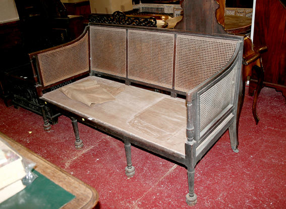 A 19th century mahogany framed berg&#232;re settee