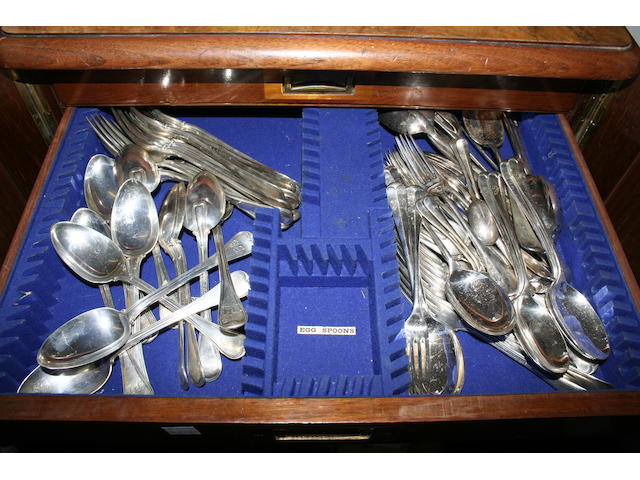 A Victorian Hanovarian Military Pattern canteen for twelve settings by William Eley, London 1841  (121)