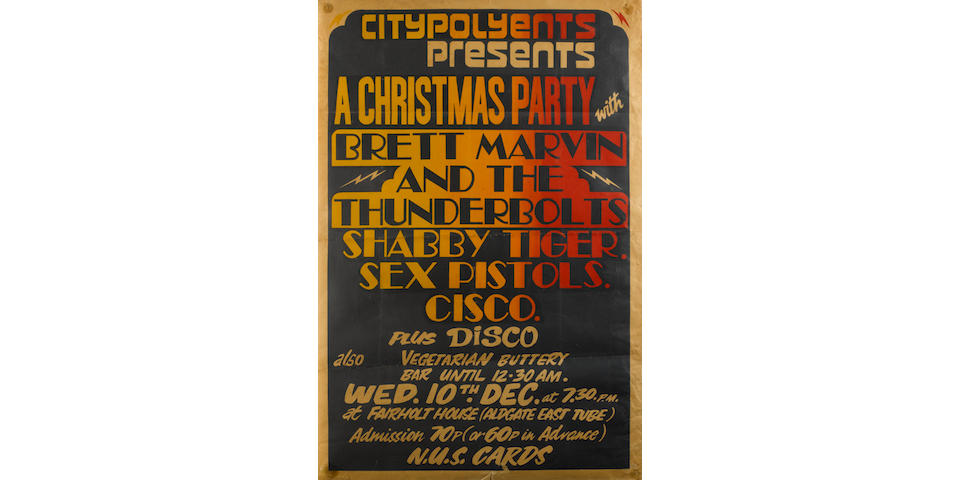 A rare poster for the Sex Pistols at the City of London Polytechnic,