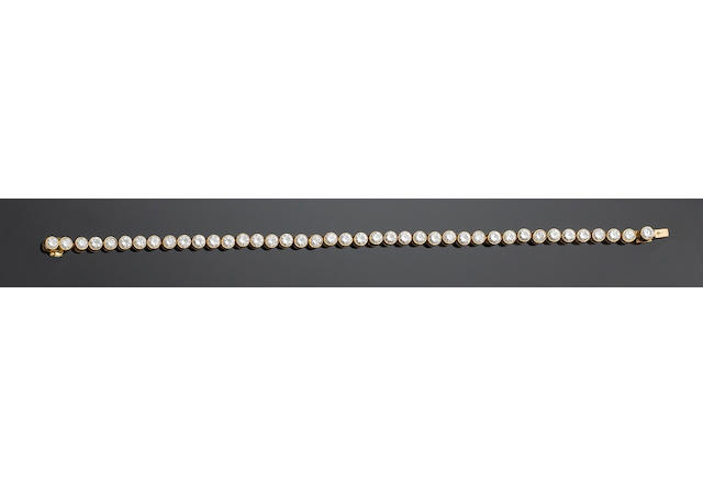 A diamond-set line bracelet