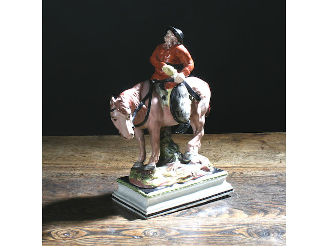 A pearlware figure of Hudibras, possibly John Wood circa 1790