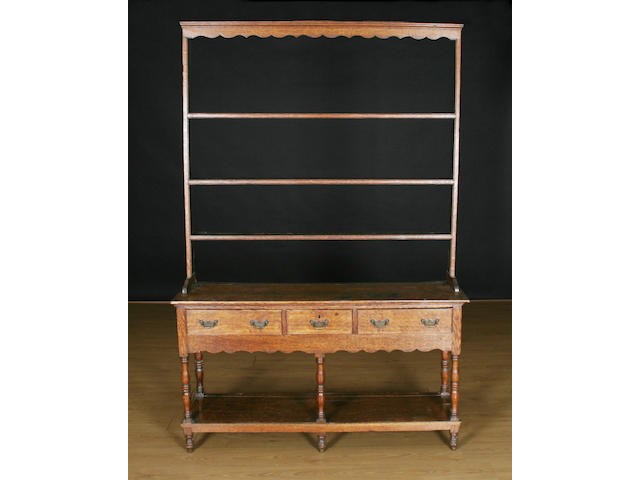 An oak high dresser, early 19th Century, South Wales