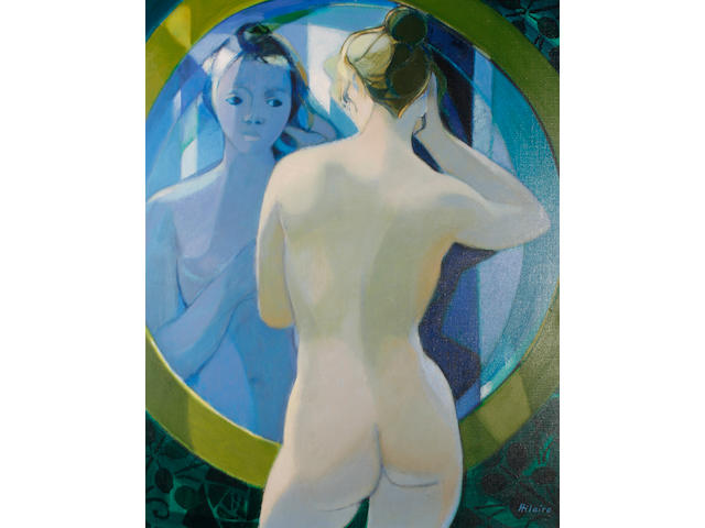 Camille Hilaire (French, 1916-2004) Nude at her mirror