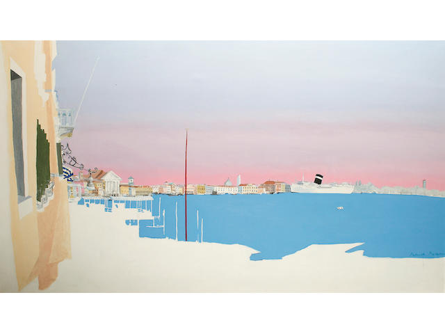 Patrick Procktor, R.A., R.W.S. (British, 1936-2003) Ships in a harbour
