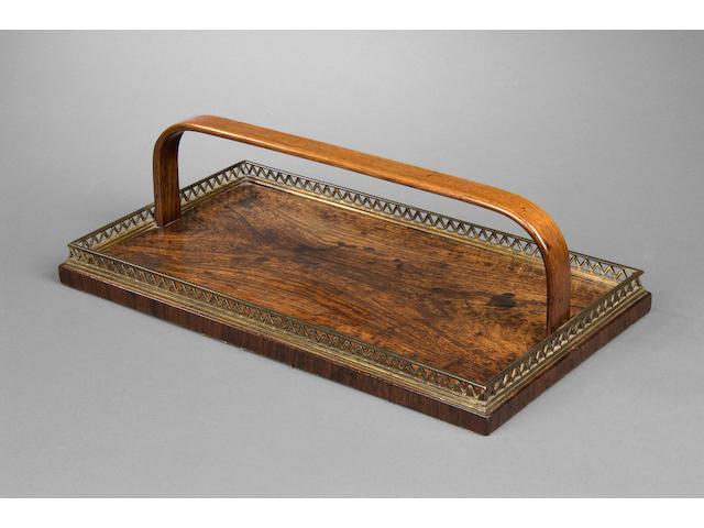 A Regency rosewood book carrier,