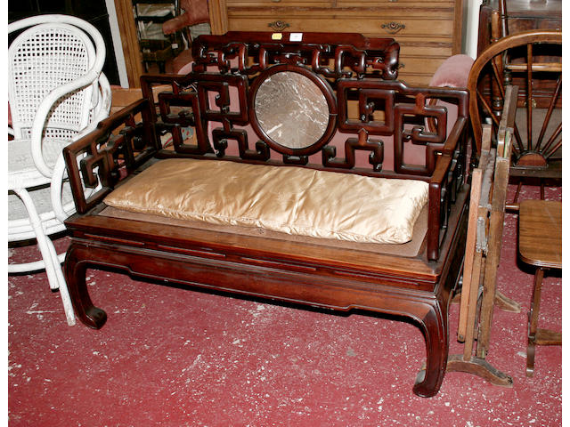A Chinese hardwood settle