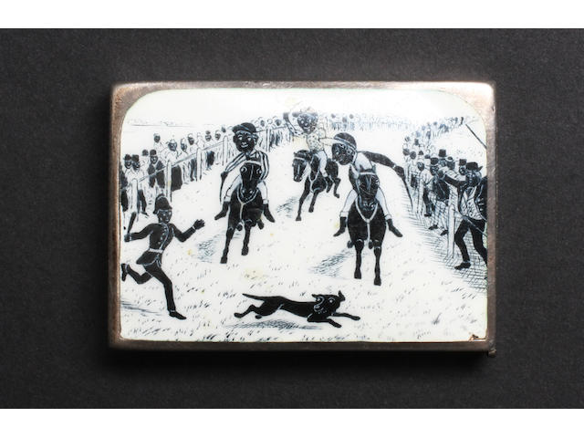 A Victorian silver and enamel vesta case By Sampson Mordan, 1886,