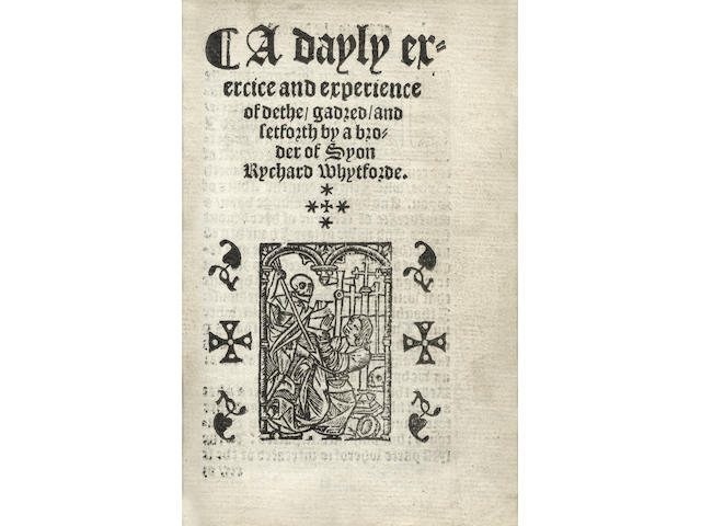 WHITFORD (RICHARD)] The Conte[n]tes of this Boke. A werke of preparacion, or of ordinaunce unto communion, or howselyng. The golden pystle, an alphabete or a crosrowe called an A.B.C. and the werke for housholders with a dayley exercyce and experience of dethe all duely corrected and newly prynted