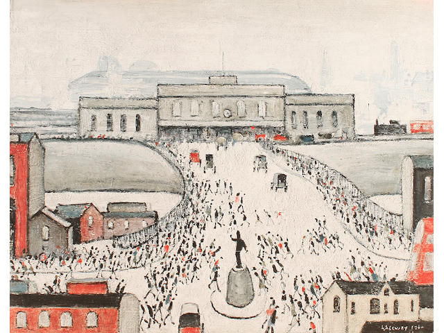 Laurence Stephen Lowry R.A. (British, 1887-1976) "Station Approach",