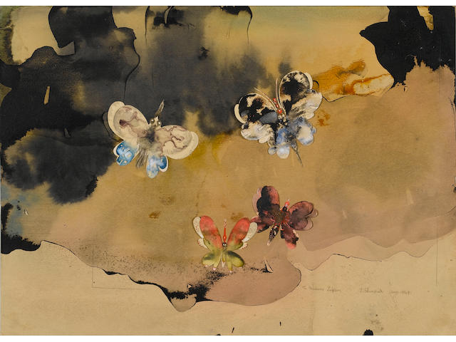 Edmund Blampied (British, 1886-1966) Butterflies, 25 x 35.5 cm.