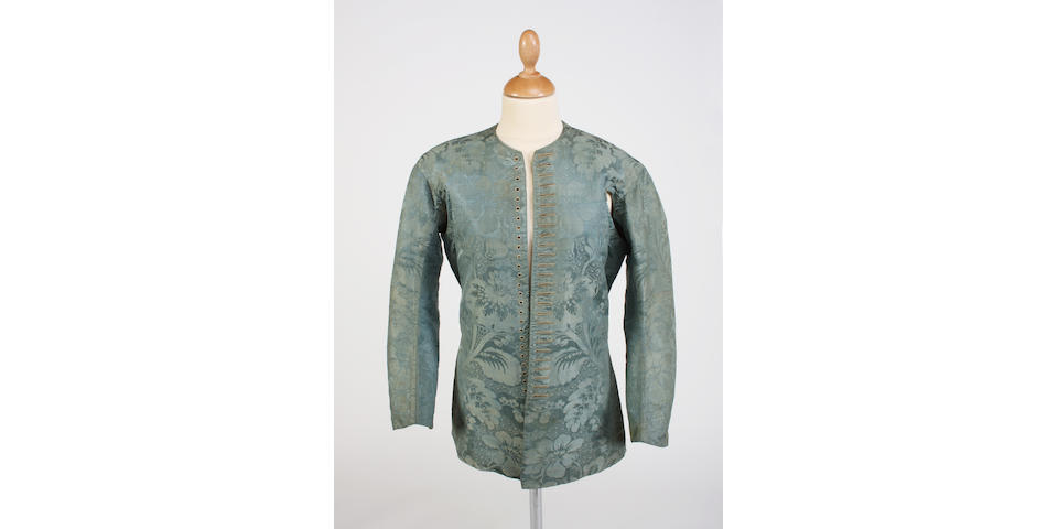 A 17th/18th century blue silk damask man's jacket