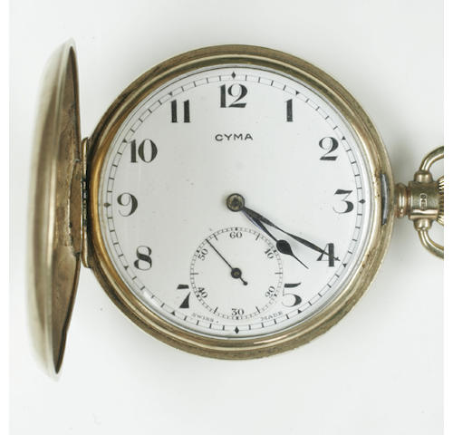 A 9ct gold pocket watch and chain,