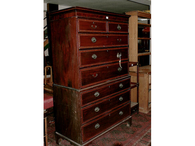 A George III mahogany chest on chest