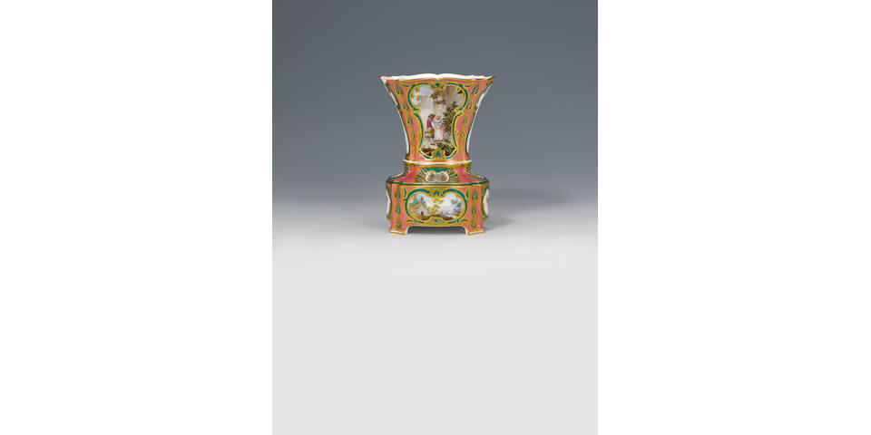 A S&#232;vres vase 'hollandois nouveau ovale' or bulb vase circa 1760