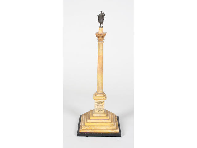 After The Antique: A 19th century Sienna marble model of a classical column