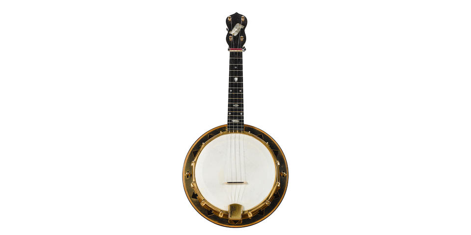 George Formby/George Harrison: A gold-plated Dallas 'E' banjolele,