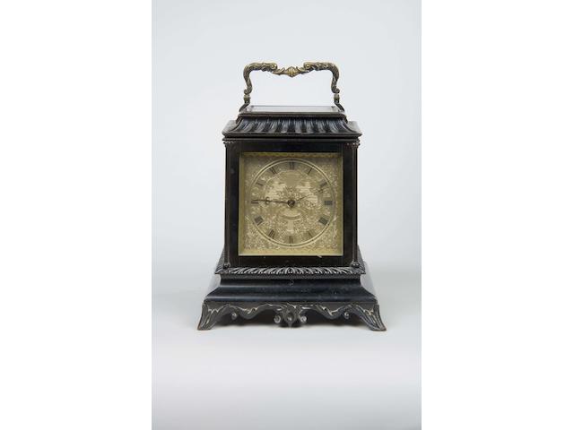 A William IV ebonised mantel timepiece by Widenham