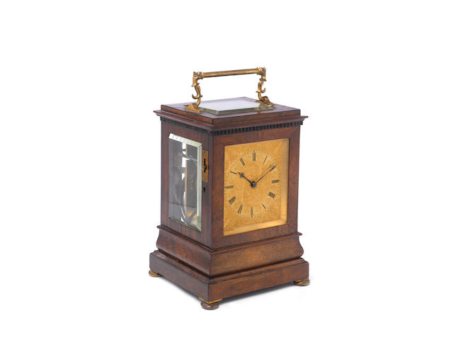 A good mid 19th century rosewood travelling clock with 'loud/soft' striking option Payne, 163 New Bond Street