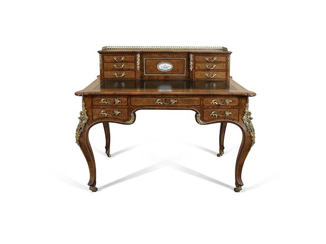 A fine Victorian walnut, purplewood and gilt metal mounted bonheur du jour circa 1880, made by Gillows,
