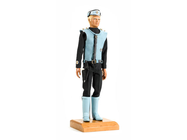 Captain Scarlet And The Mysterons: an original Captain Blue puppet head and hands, painted composition,