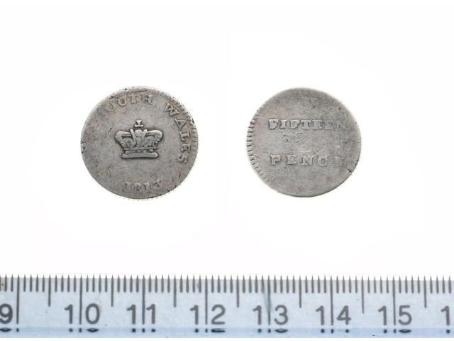 Australia, New South Wales, 15 Pence or dump, 1813, 5.5g, crown, NEW SOUTH WALES 1813 (appears to be Mira type A/1),