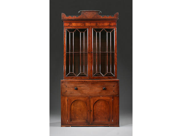 A Regency mahogany secr&#232;taire bookcase
