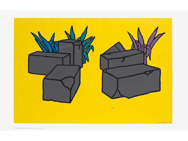 Patrick Caulfield (British, 1936-2005) Ruins Colour screenprint, 1964, on thin wove paper, signed, dated and numbered 10/40 in pencil, published in the "ICA Print Portfolio" by the ICA, London, printed by Kelpra Studio, 582 x 912mm (23 x 35 1/2in)(SH) unframed