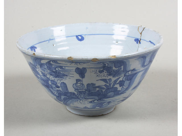 A Dutch Delft bowl Dated 1671