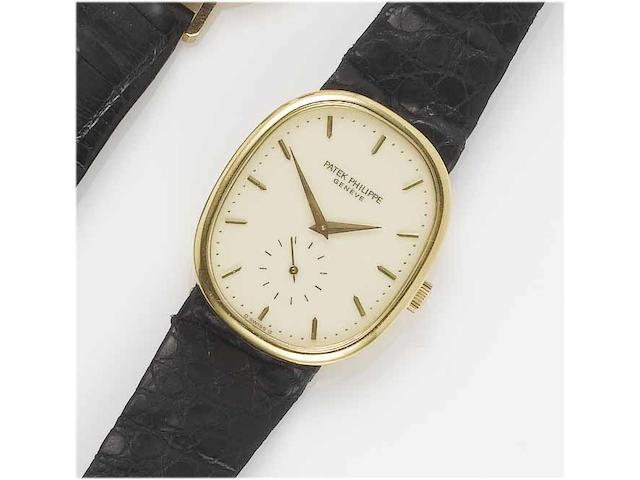 Patek Philippe. A fine 18ct gold wristwatch with fitted box Ellipse, Ref:3948, Case No.554517, Movement No.1332623, 1970's