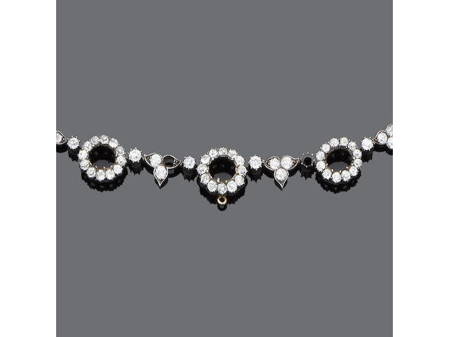 A late 19th century diamond necklace,