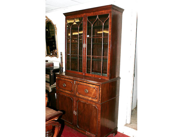 A George III mahogany secretaire bookcase