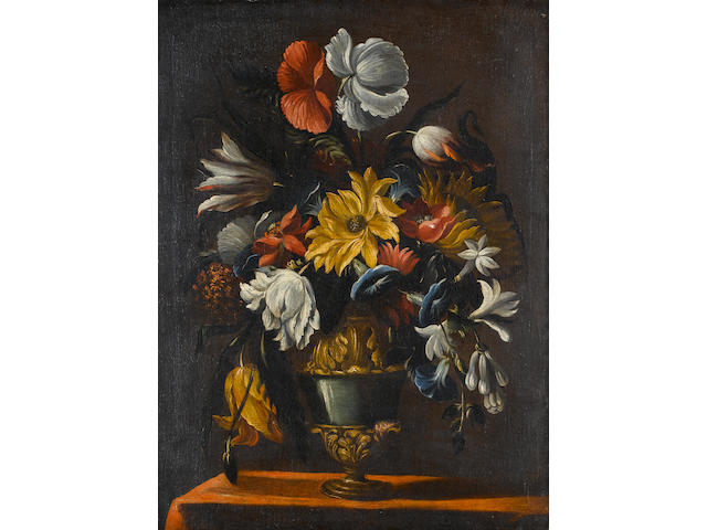 Circle of Mario Nuzzi (Roma circa 1603-1673) A sunflower, convolvulus, poppies and other flowers