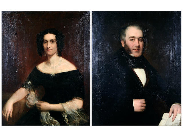 *English School circa 1830  Portrait of a lady and of a gentleman, a pair,